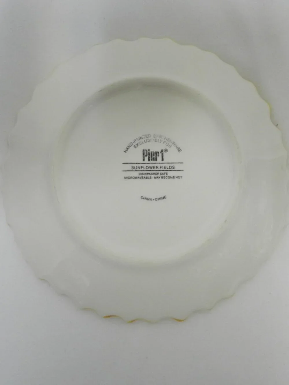 Pier 1 Sunflower Fields Hand Painted set 2 plates Seymour Man salad appetizer
